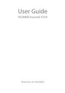 Huawei Ascend Y210 manual. Smartphone Instructions.